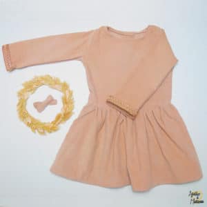 robe velours sable Agathe et Marceau fait main Oeko-Tex