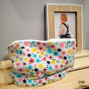 snood ou tour du coup enfant Agathe et Marceau motif fleur 100% fait main et tissu Oeko-tex