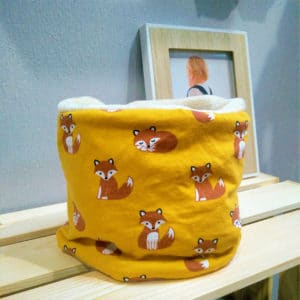 snood ou tour du coup enfant Agathe et Marceau motif renard 100% fait main et tissu Oeko-tex