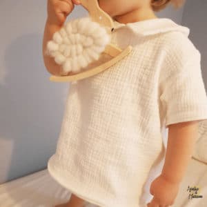 chemise col claudine double gaze GOTS